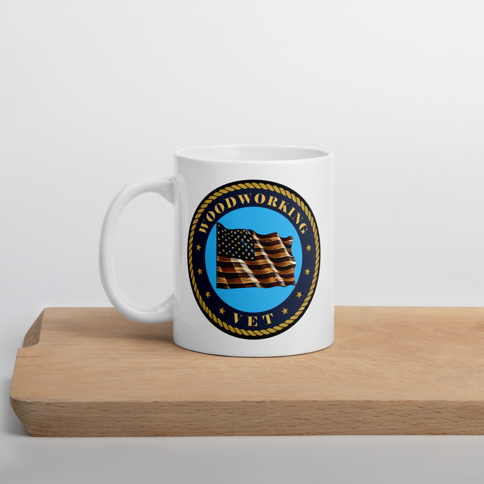 White glossy mug